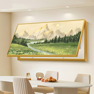 日照金山横版电表箱装饰画可定制大尺寸配电箱电闸盒墙面遮挡挂画