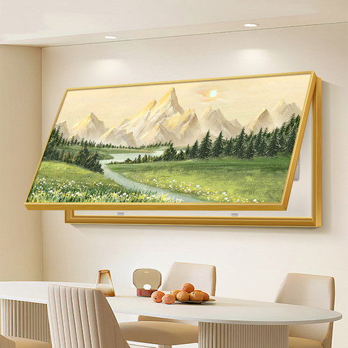 日照金山大尺寸可定制电表箱画