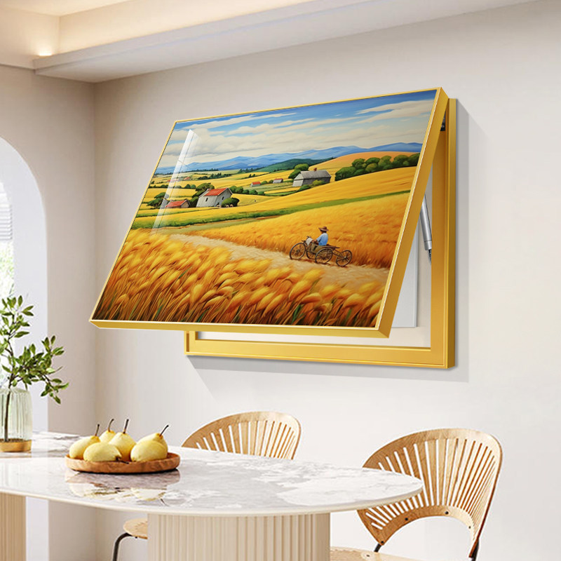 丰收麦田电表箱装饰画餐厅配电箱遮挡画免打孔电源盒子总开关挂画,家居饰品,现代装饰画,淘宝优惠券,粉丝福利购,淘宝优惠卷