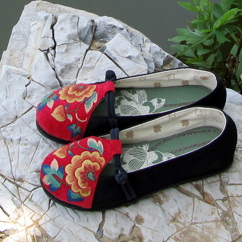 九天莲池原创秋款绣花单鞋老北京千层底布鞋民族风特色低帮女鞋,女鞋,传统布鞋,淘宝优惠券,粉丝福利购,淘宝优惠卷