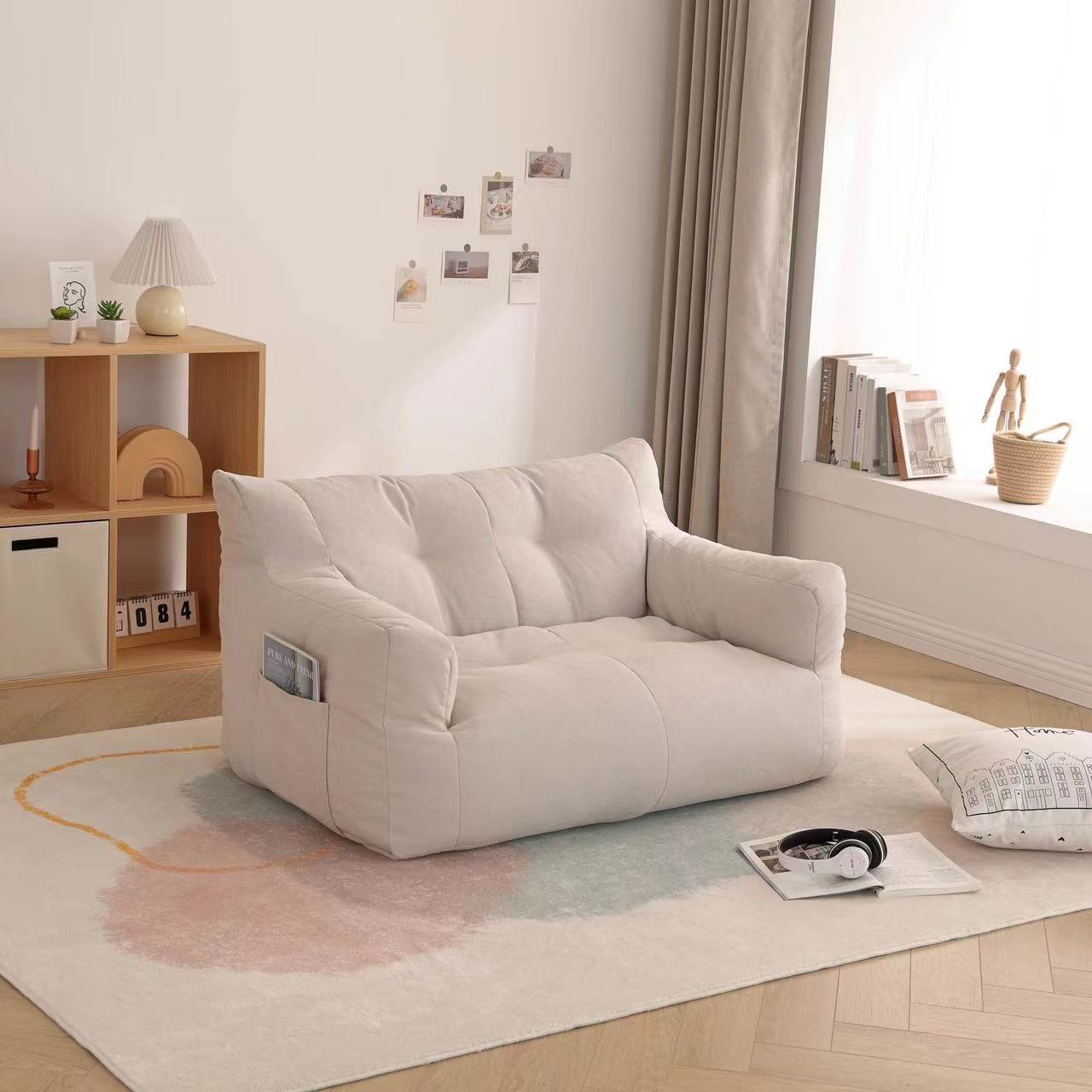 懒人沙发榻榻米网红ins风简约豆沙包可躺可卧靠背沙发椅休闲阳台