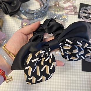 缎面双层结子蝴蝶结布艺肠圈发圈发绳发饰头绳