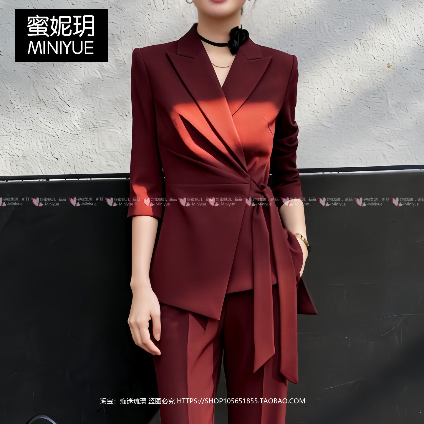 独特漂亮主持人高级感西装套装女2026工作西服外套裤子职业两件套图片
