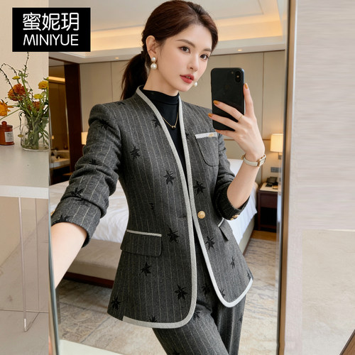 新中式毛呢西装套装女秋冬高级感