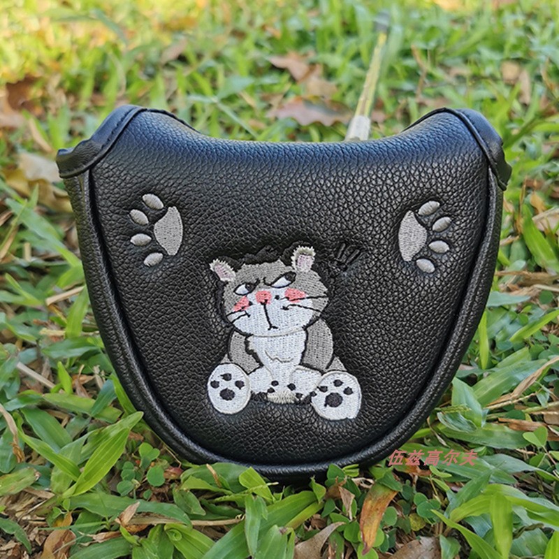 高尔夫球杆头套个性可爱猫咪 一字半圆推杆套 golf cover 磁吸款