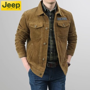 JEEP吉普正品 多口袋灯芯绒夹克男士 2026新款 春秋战地休闲外套 男装