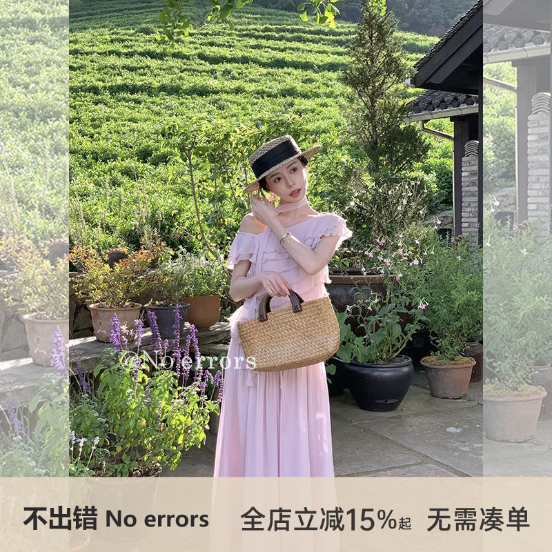 不出错 No errors 重工仙气荷叶边两穿飘带上衣