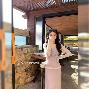 不出错No errors【浅春繁花】手工钩花针织马甲+半裙套装 春新款