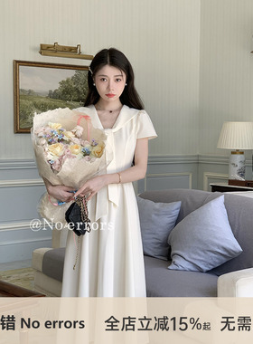 不出错No errors气质优雅千金海军领法式连衣裙 2025夏季新款