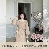 errors 小个子秋季 新短款 不出错No 法式 气质重工小香风绑带外套