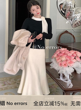 不出错No errors 小小女人味～百搭A字针织鱼尾秋冬半身裙