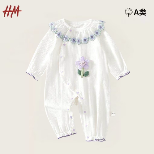 清仓夏季薄款提花婴儿连体衣