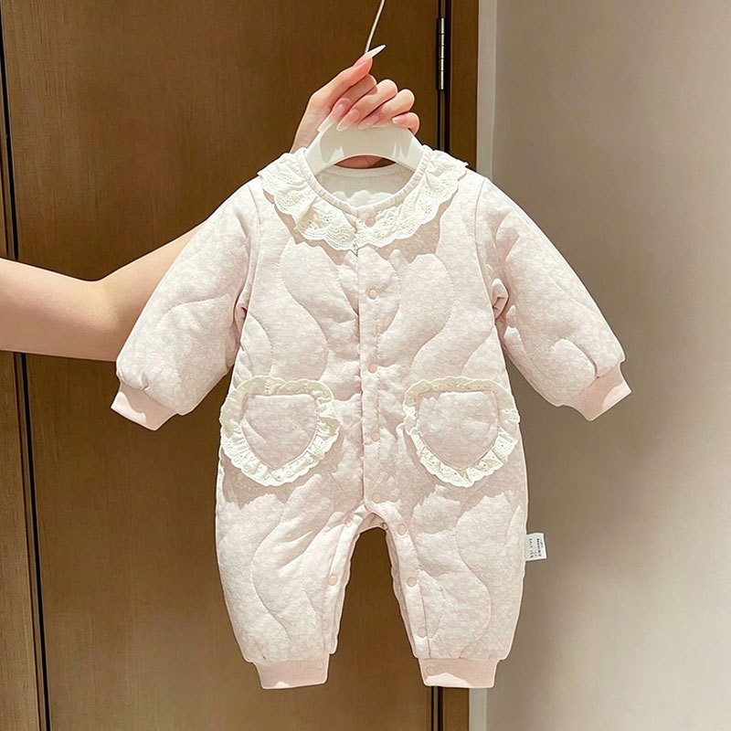 冬季女婴夹棉加厚连体棉袄清仓