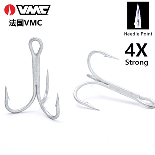 法国VMC进口4倍加强加粗三本钩锚钩海船淡水钓有倒刺专用金枪章红
