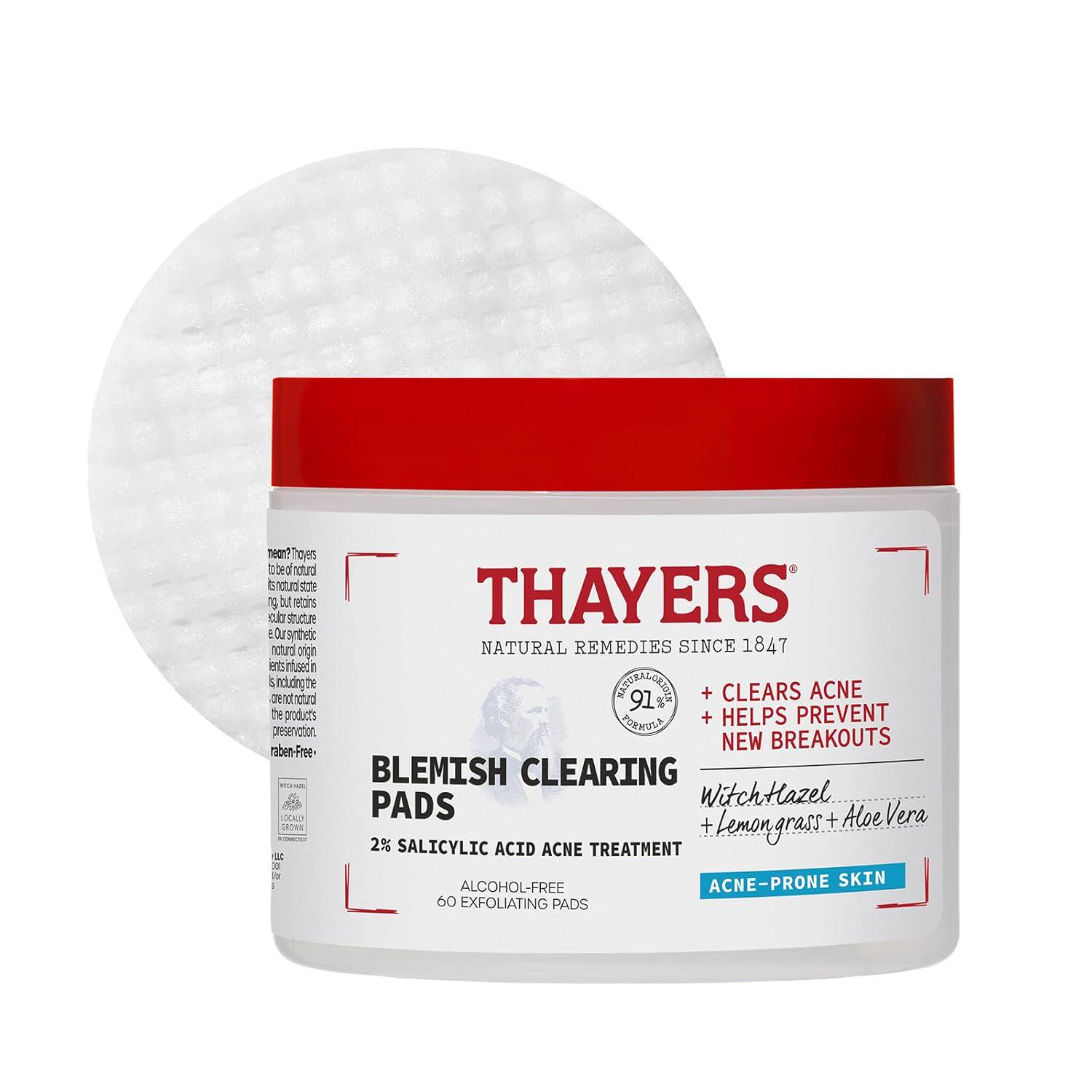 Thayers Blemish Clearing Acne Pads Salicylic Acid Treatment