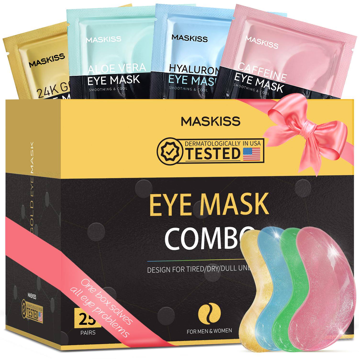 直邮 Maskiss Under Eye眼罩50对透明质酸芦荟眼霜黑眼圈保护眼膜