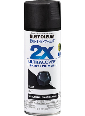 美国直邮 Rust-Oleum防锈黑色自喷漆快干木金属塑料通用面漆