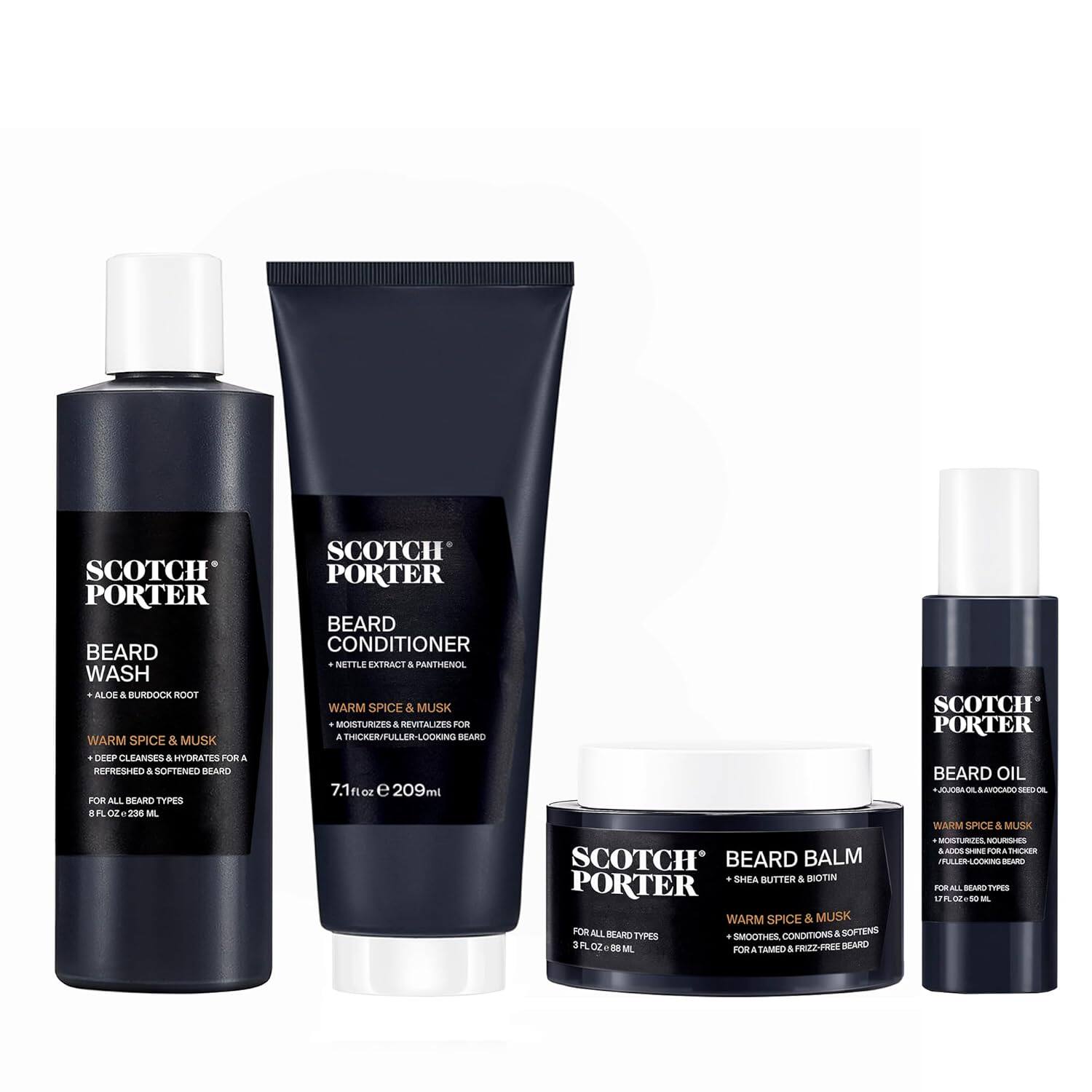 US直邮Scotch Porter Beard Collection Cleanse胡子油胡须生长素