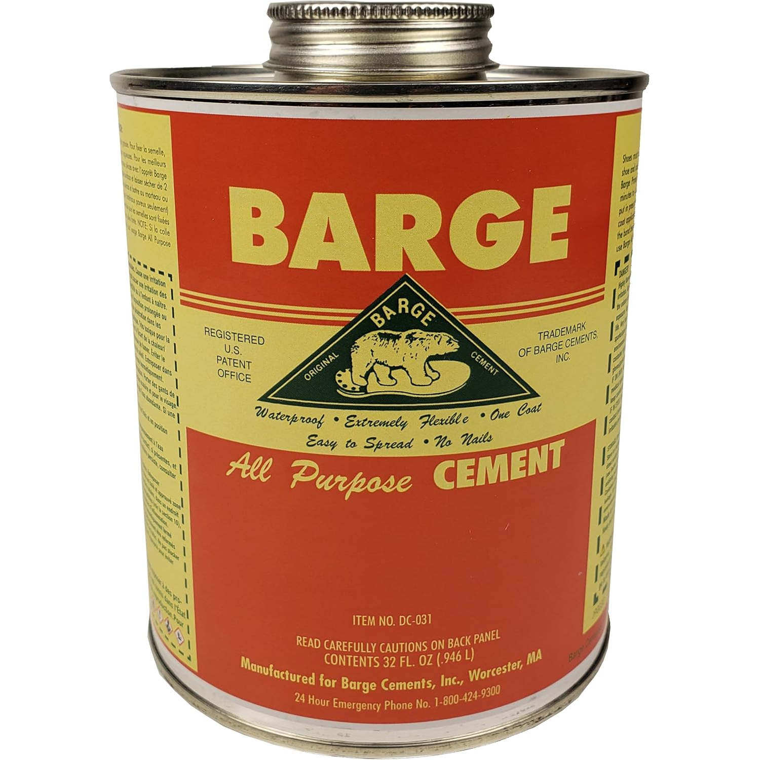 US代购Barge All Purpose Cement Quart多用途胶水万能补鞋强力胶