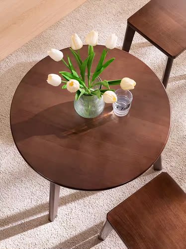 小户型小圆桌简约实木