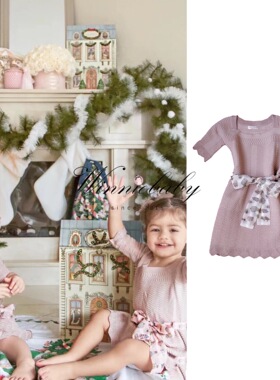 法国atelierchoux高端女童法式针织系带公主裙连衣裙正品