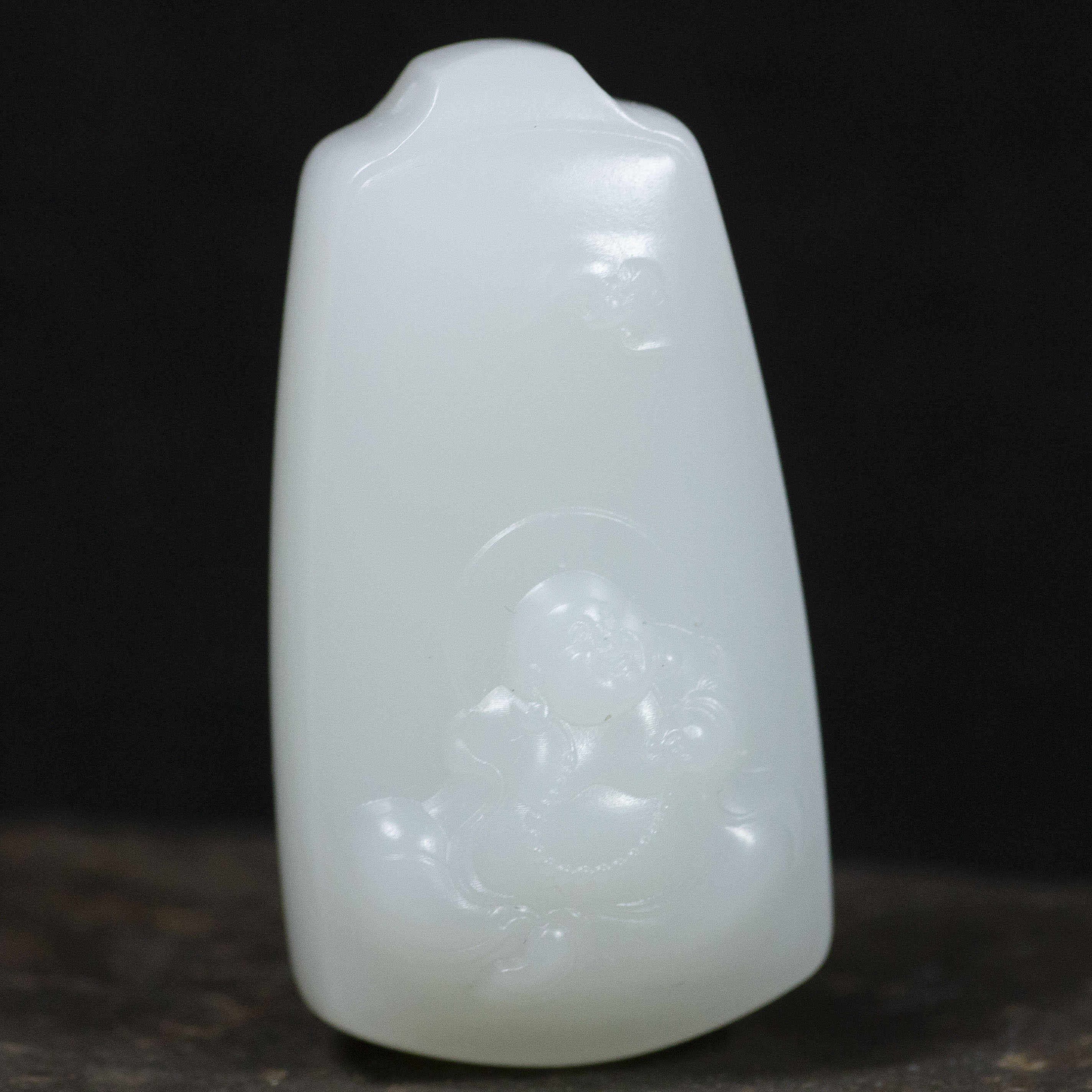 和田玉俄料白玉佛牌