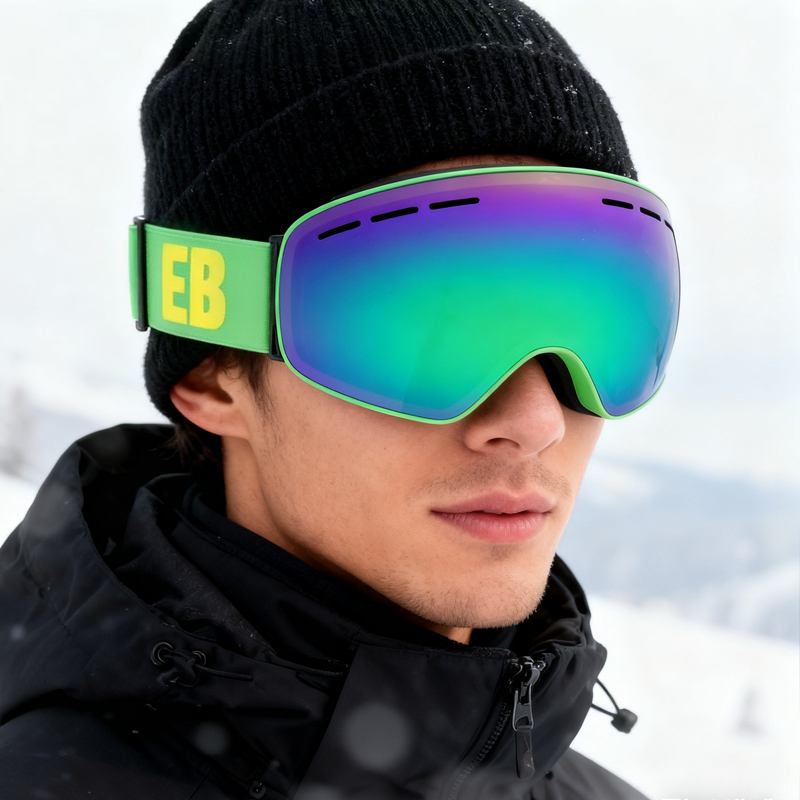 比耐思男女户外防风雪镜高清防雾球面滑雪眼镜登山雪地运动护目镜