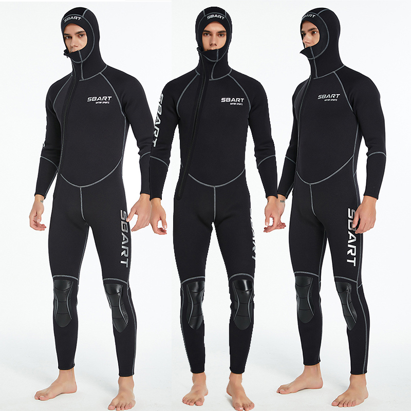 鲨巴特7MM潜水服男加厚防水防寒冬泳衣加绒保暖中性渔猎潜水衣