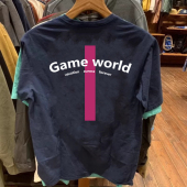 T恤男美式 纯棉重磅潮流短袖 休闲游戏世界大码 上装 女 夏季 半袖 新款