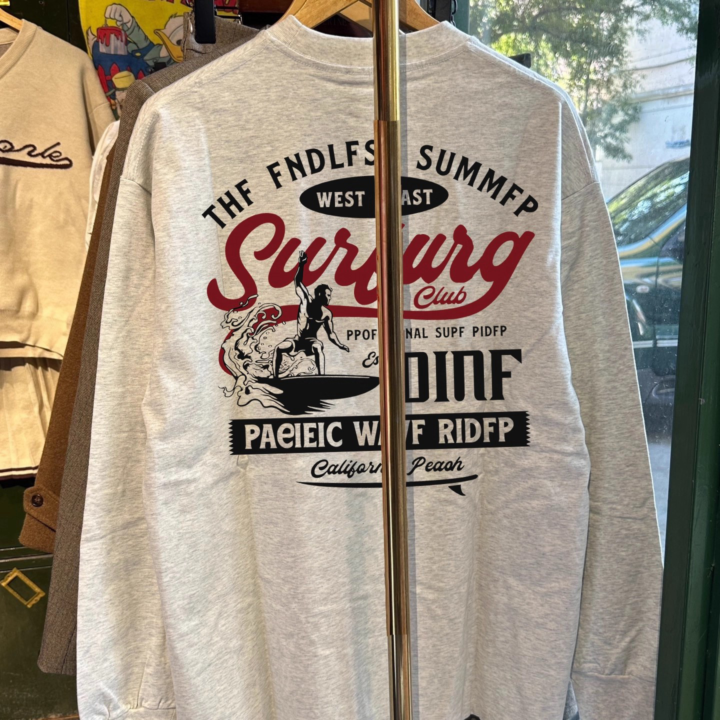 外贸出口订单~秋冬潮牌长袖T恤男美式纯棉重磅冲浪纯棉重磅打底衫