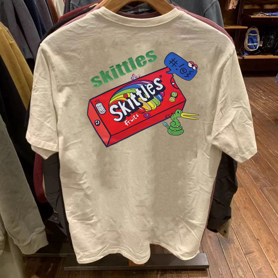 春夏季新款纯棉重磅潮流短袖T恤男美式休闲糖果宽松大码上装半袖