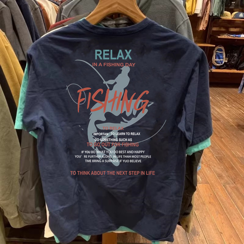 春夏季新款纯棉重磅潮流短袖T恤男美式休闲钓鱼印花宽松防晒半袖,男装,时尚防晒服,淘宝优惠券,粉丝福利购,淘宝优惠卷