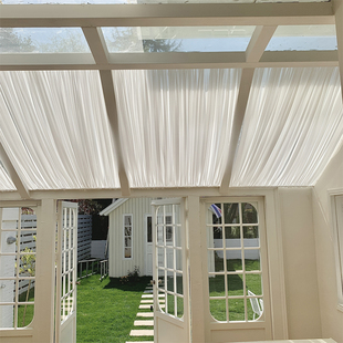 玻璃阳光房遮阳顶帘防晒隔热窗帘吊顶天幕纱幔顶棚专用天窗绷纱帘