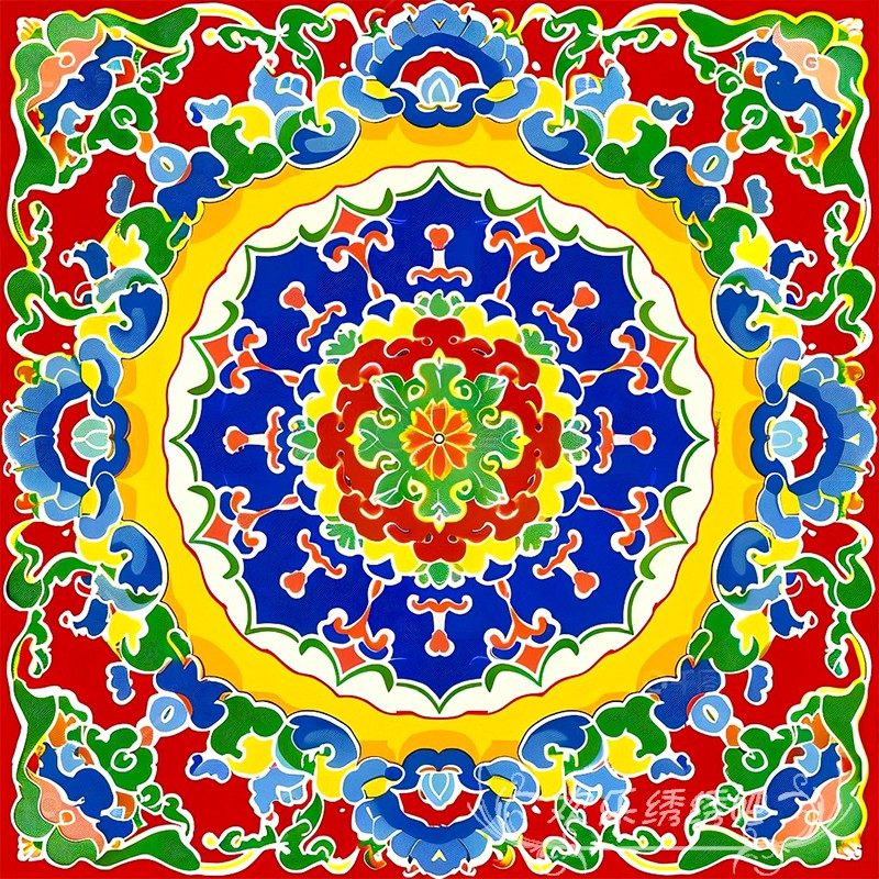 高级十字绣2025新款满绣中国民族宝相花纹吉祥手工diy刺绣钻石画