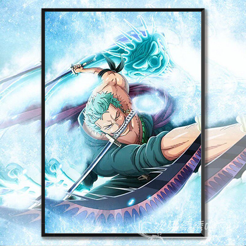 十字绣2022新款海贼王索隆钻石画满钻钻石绣卡通动漫人物卧室小件