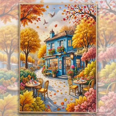 十字绣2026新款客厅治愈系款秋日落叶 风景小件刺绣钻石贴画手工