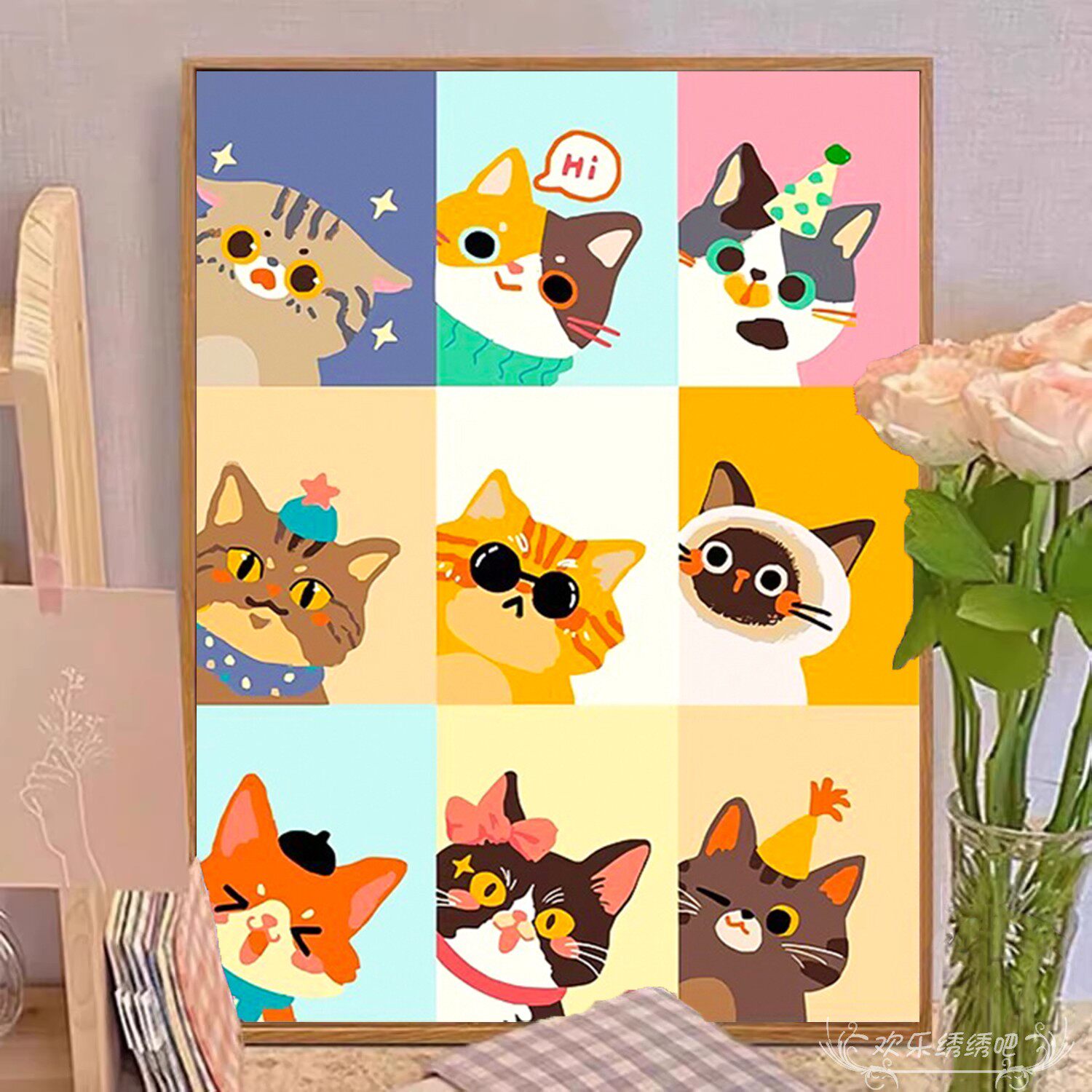 十字绣2026新款线绣九宫格小猫钻石画DIY材料包满钻解闷手工简单