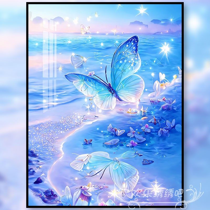 十字绣2025新款线绣治愈系梦幻蝴蝶小幅玄关竖版刺绣减压手工礼物,居家布艺,十字绣套件,淘宝优惠券,粉丝福利购,淘宝优惠卷
