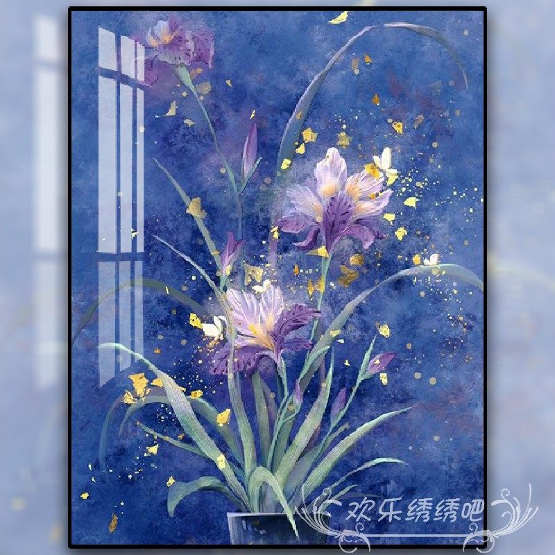 十字绣花卉系列小幅现代艺术餐厅竖版2025新款刺绣手工diy钻石贴