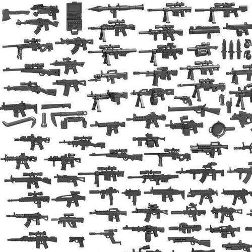 中国积木武器特种兵装备小人仔枪吃鸡配件玩具