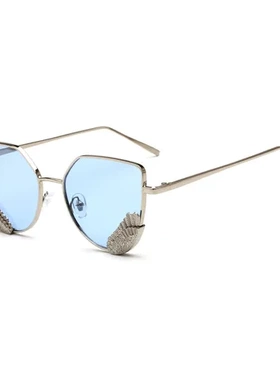 女士1806欧莱欧新款太阳镜男式蛤蟆眼镜个性墨镜金属翅膀2022