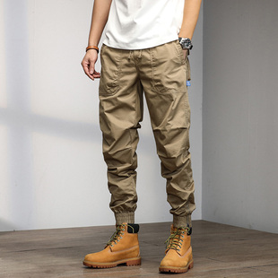 Retro Cargo Casual Pants Functional Techwear Trousers Khaki