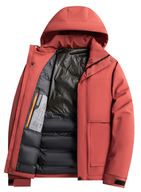 Winter Men Windproof Jacket Puffer Hooded Windbreaker Parka