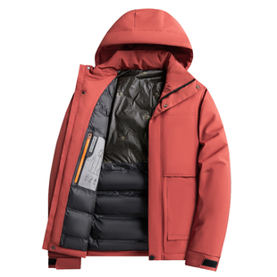 Jacket Windproof Puffer Hooded Parka Winter Windbreaker Men