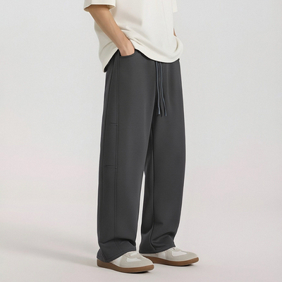 棉质针织休闲裤直筒宽松青少年