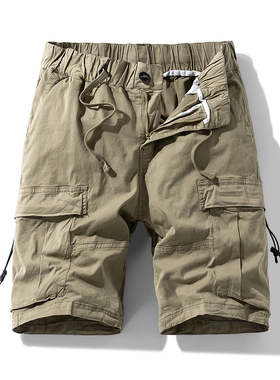 Men Cargo Shorts Cotton Casual trousers Khaki/Army Green短裤