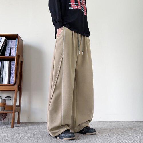 时尚宽松弯刀休闲裤阔腿运动裤男