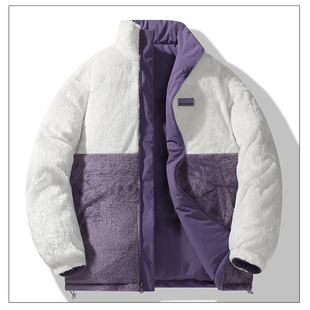 winter fleece lined coat men women black puffer jacket wind