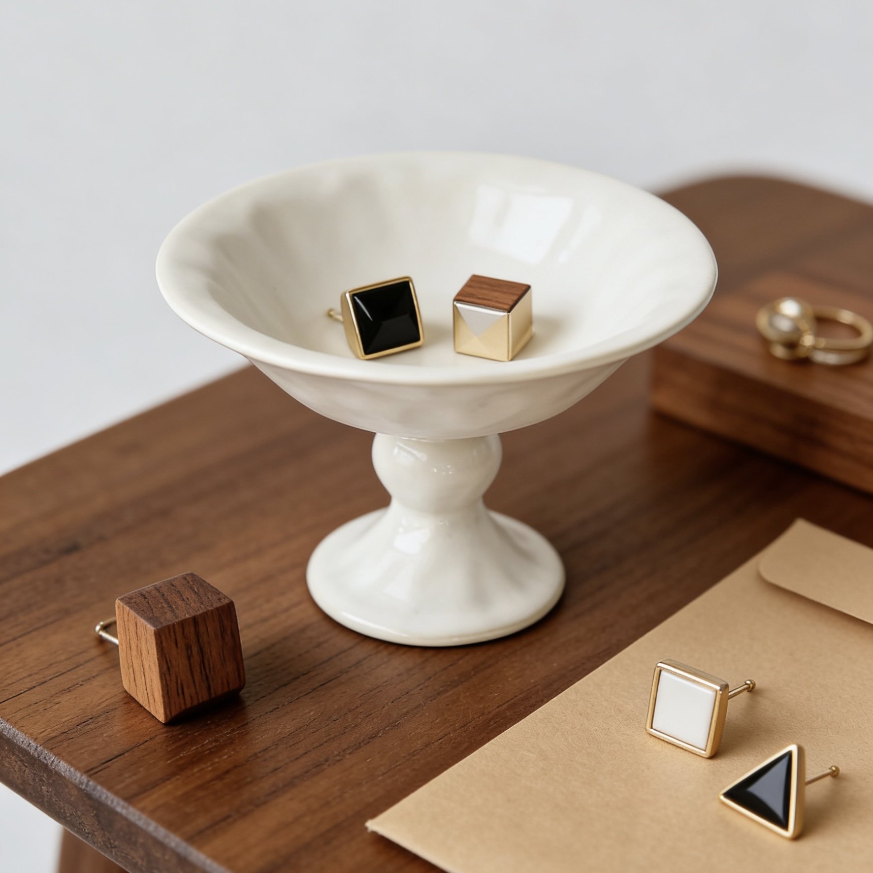 高脚陶瓷白色高足女装服装店商业空间首饰耳环耳钉收纳托盘桌面小,家居饰品,香薰托盘,淘宝优惠券,粉丝福利购,淘宝优惠卷