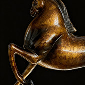 轻奢风黄铜马摆件手工铸造客厅装 饰品桌面工艺品